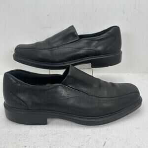Ecco Helsinki Mens Size 12 Leather Classic Slip On Loafer Dress Shoe Black EU 46